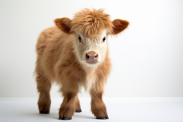 Fototapeta premium cow baby or calf on white background