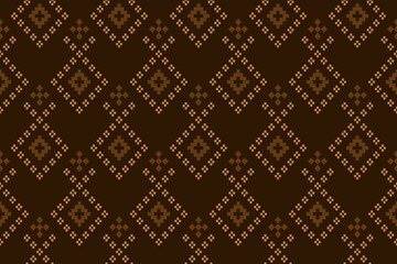 Nature vintages cross stitch traditional ethnic pattern paisley flower Ikat background abstract Aztec African Indonesian Indian seamless pattern for fabric print cloth dress carpet curtains and sarong