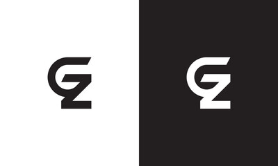GZ logo, monogram unique logo, black and white logo, premium elegant logo, letter GZ Vector