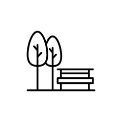 Park outline icons, landscape minimalist vector illustration ,simple transparent graphic element .Isolated on white background