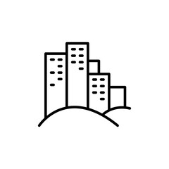 City building outline icons, landscape minimalist vector illustration ,simple transparent graphic element .Isolated on white background