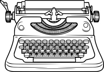 outline illustration of typewriter