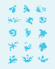 Simple Water Splash Illustration Design Set