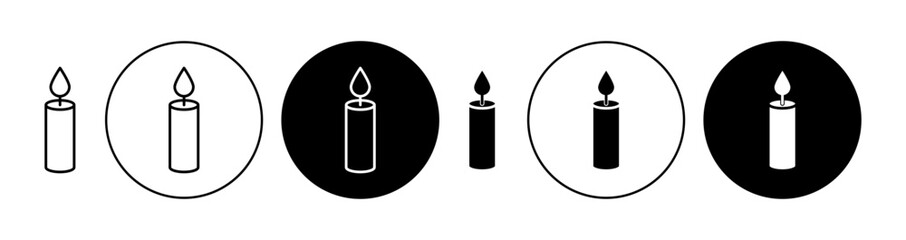Candle vector icon set. Easter candlelight vector illustration. Christmas candlestick sign. Birthday candle vector illustration suitable for apps and websites UI designs.