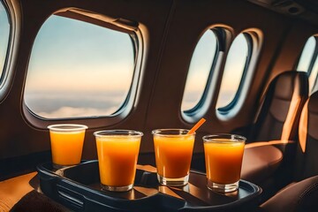Orange juices beverage at onboard dining