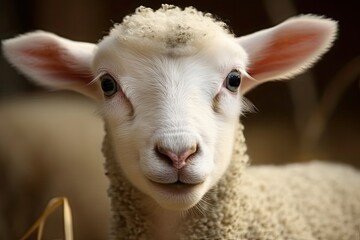 A Newborn Lamb Close Adorable