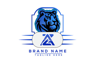 J Tiger logo Blue Design. Vector logo design for business.