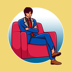 Man sitting on the sofa