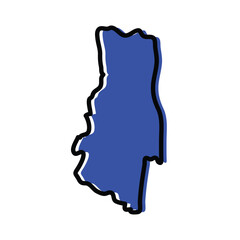 Lubombo Region of Eswatini vector map.