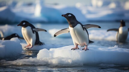 Obraz premium penguin on the snow