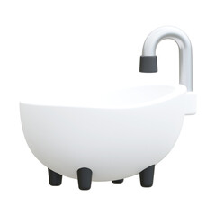 bath tub with shower 3d render