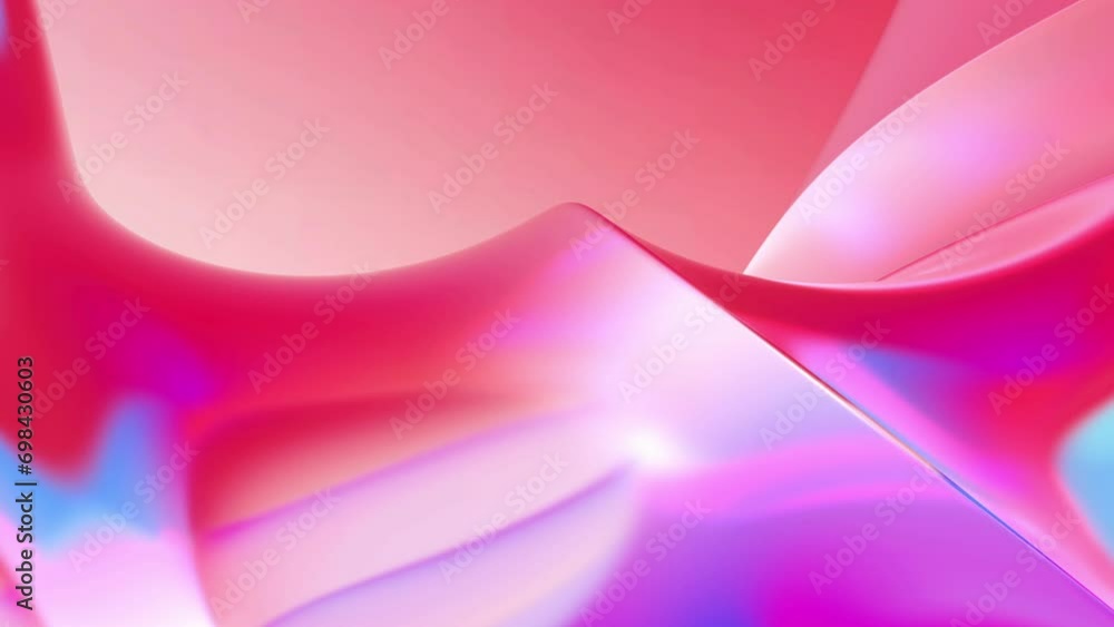 Poster abstract geometric red pink colorful chromatic gradient silk glossy wavy twisted plane 3d render bac