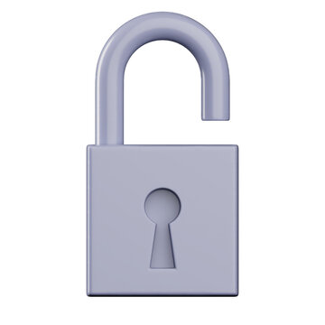 Padlock on white background