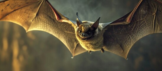 Bat flying with Halloween theme