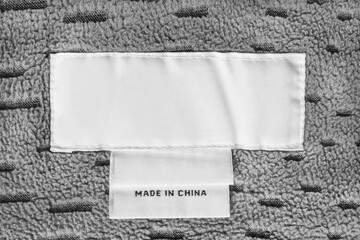 Made in China clothes label