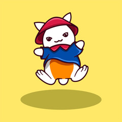 Bunny in girl's clothes