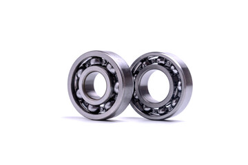 Ball bearings on a white background