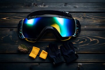 safety helmet and goggles