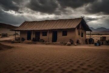 abandoned house in the desert