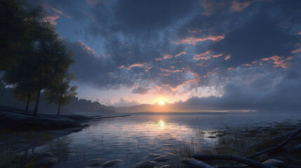 Generative AI, Early Dawn Sky