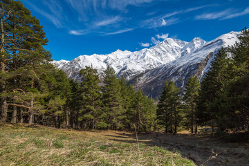 Panoramic view of the Caucasus mountains