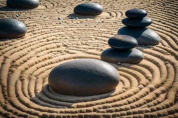 zen stones in the garden