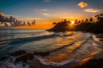 sunset over the river