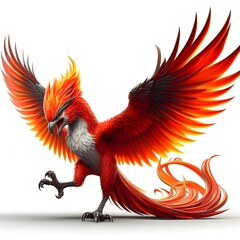 Angry phoenix  full body , ultra-realistic.

