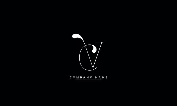 CV, VC, C, V Abstract Letters Logo Monogram