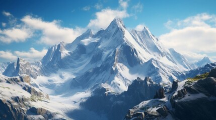 Majestic Mountain Peak: A breathtaking view of Pic du Midi Ossau,  - obrazy, fototapety, plakaty