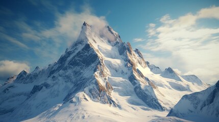 Majestic Mountain Peak: A breathtaking view of Pic du Midi Ossau,  - obrazy, fototapety, plakaty