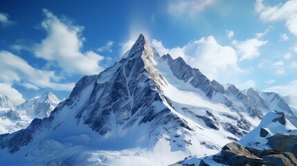 Majestic Mountain Peak: A breathtaking view of Pic du Midi Ossau, 