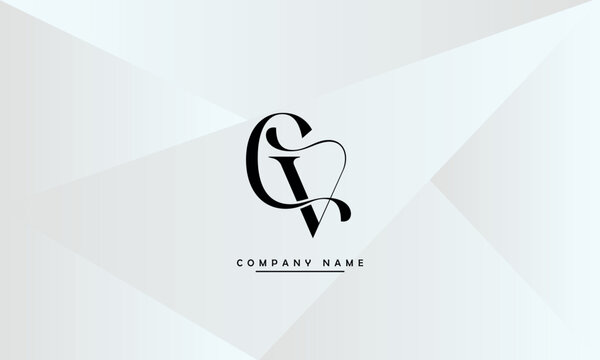 CV, VC, C, V Abstract Letters Logo Monogram