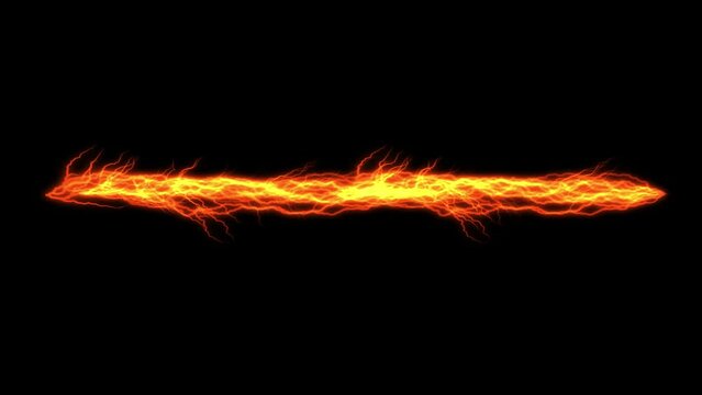 Fire lightning energy motion graphics with plain black background