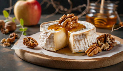 Honey Apple Walnut Baked Brie