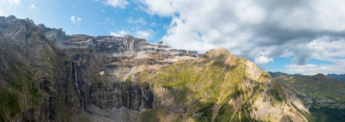 The Cirque de Gavarnie , Europe, France, Occitanie, Hautes-Pyrenees, in summer on a sunny day.