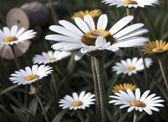 daisies in a field