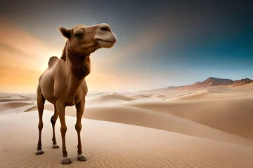 Rolgordijnen camel in the desert © Jacob Lund