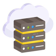 A unique design icon of cloud hosting

