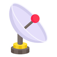 Flat design icon of satellite dish

