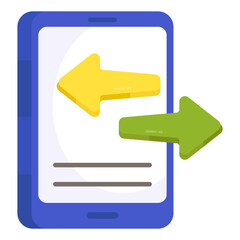 Editable design icon of mobile data transfer

