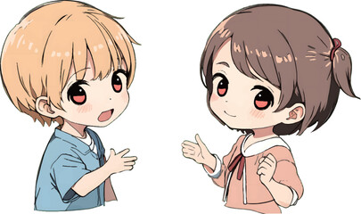 会話する子供達