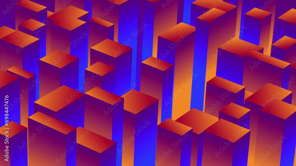 Poster 3d animation cubes motion graphics movement wiggle shapes retro gradient colour visual effect backgr