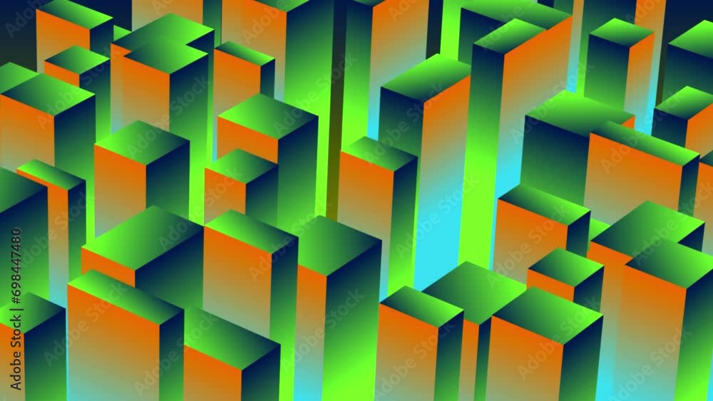 Poster 3d animation cubes motion graphics movement wiggle shapes retro gradient colour visual effect backgr