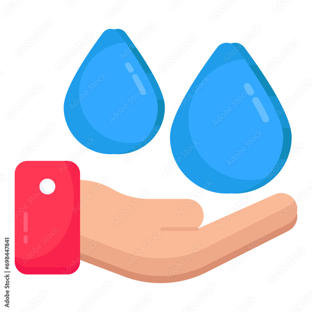 Sticker A flat design icon of water drop

