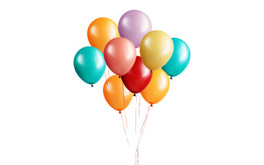Vibrant Balloons isolated on transparent Background
