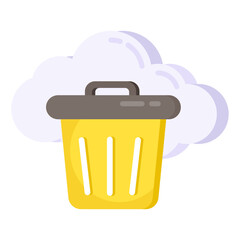A unique design icon of cloud trash

