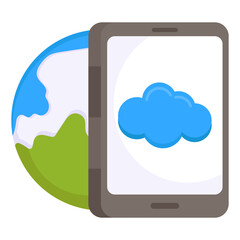 Modern design icon of cloud phone

