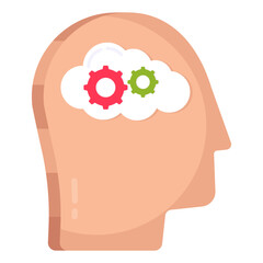 Conceptual flat design icon of cloud setting

