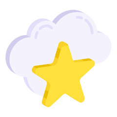 A flat design icon of favorite cloud

